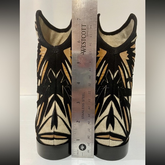 Jimmy Choo Black and Cream Patterned Ankle Boots - Picture 4 of 15